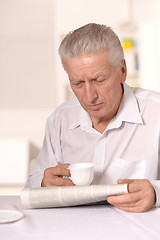 Image showing Senior man with newspaper