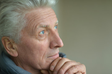 Image showing Thinking elderly man