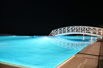 Image showing pool hotel at night