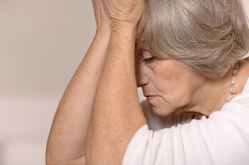 Image showing Senior sad woman