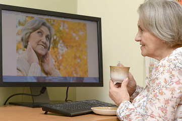 Image showing Mature woman relaxing