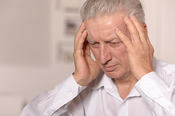 Image showing Thoughtful elderly man