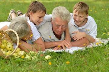 Image showing Happy family having a picnic