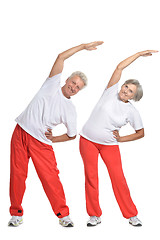 Image showing Elderly couple in a gym