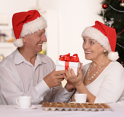 Image showing Mature couple celebrating new year