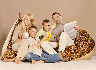 Image showing Family of four having fun