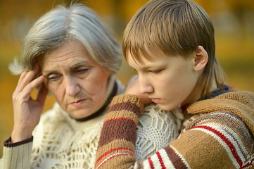 Image showing Grandmother with her grandson