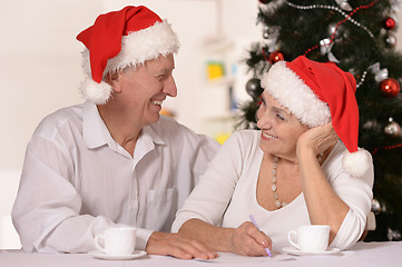 Image showing Mature couple celebrating new year