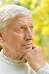 Image showing Thinking senior man