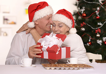 Image showing Mature couple celebrating new year