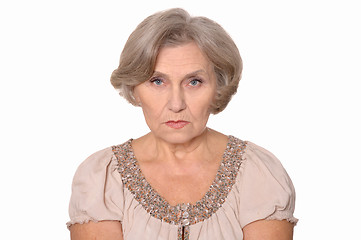 Image showing Sad elderly woman portrait