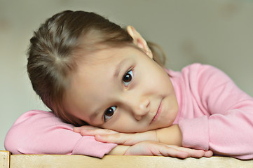 Image showing Portrait of emotional little girl