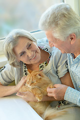 Image showing Happy elderly couple at home