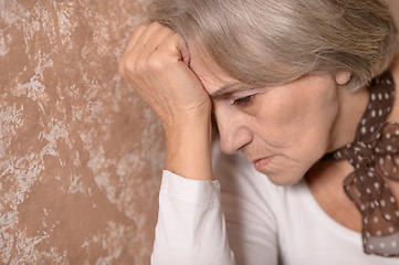 Image showing Senior sad woman