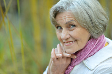 Image showing Senior woman on nature