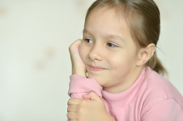 Image showing Portrait of emotional girl at home