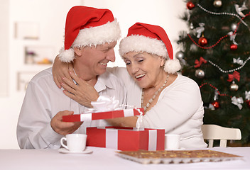 Image showing Mature couple celebrating new year