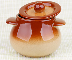 Image showing Brownish Stoneware Pot