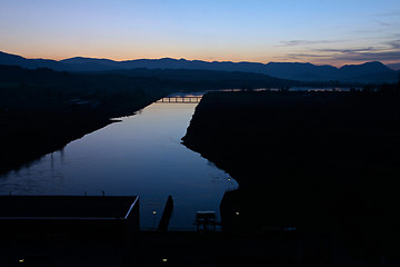 Image showing The river by sunset