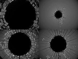 Image showing Collection of shattered or broken glass