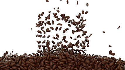 Image showing Filling the frame with roasted coffee beans isolated 