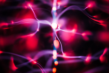 Image showing Plasma gas red light beams