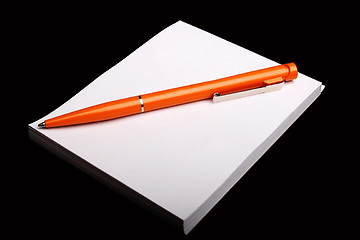 Image showing Notepad with pen