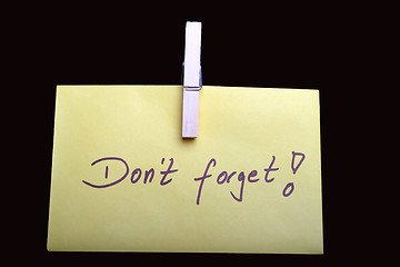 Image showing Don't forget