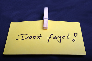Image showing Don't forget