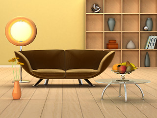 Image showing Modern room with a couch