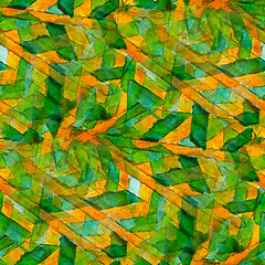 Image showing green yellow seamless cubism abstract art Picasso texture waterc