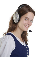 Image showing Frau mit Headset | young woman with head set