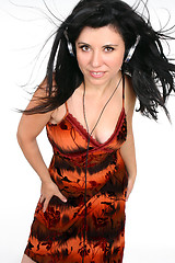 Image showing Female audiophile