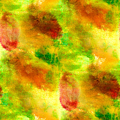 Image showing yellow africa green watercolor background seamless texture