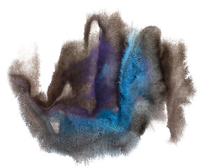 Image showing watercolor brush blue black purple stroke abstract art artistic