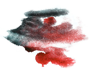 Image showing ink watercolor red, blue paint splatter splash grunge background