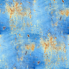 Image showing grunge seamless background blue rusty metal