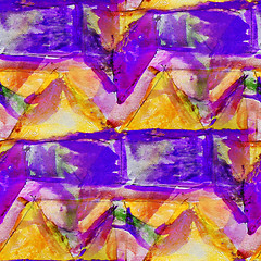 Image showing purple, yellow seamless watercolor abstract background paint des