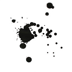 Image showing ink watercolor paint splatter splash grunge background black blo