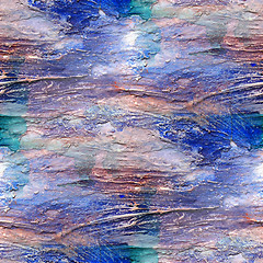 Image showing abstract watercolor, blue and art seamless texture, hand painted