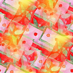 Image showing artist red green seamless cubism abstract