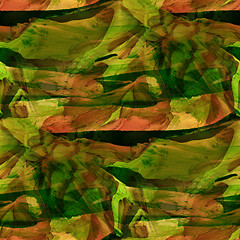 Image showing art seamless green, yellow texture watercolor