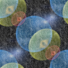 Image showing glare from seamless black circles background abstract and waterc
