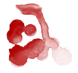 Image showing stroke paint splatters color watercolor abstract water red brush