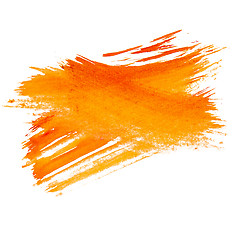 Image showing orange watercolors spot blotch  isolated on white background