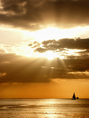 Image showing Sunset over Manila Bay