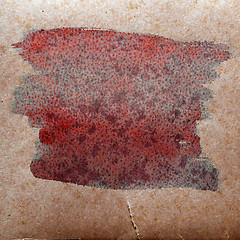 Image showing watercolor brown, red abstract background paint color blob desig