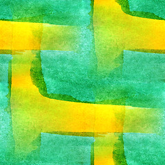 Image showing abstract green, yellow watercolor seamless texture hand painted