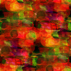 Image showing glare light abstract red, green, circles vintage avant-garde wat