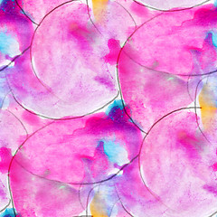 Image showing watercolor seamless pink, blue background texture abstract paint